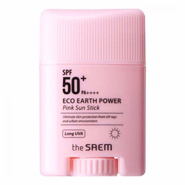 Интенсивный розовый солнцезащитный стик (13гр) THE SAEM ECO EARTH POWER PINK SUN STICK SPF50+ PA++++  (13gr)