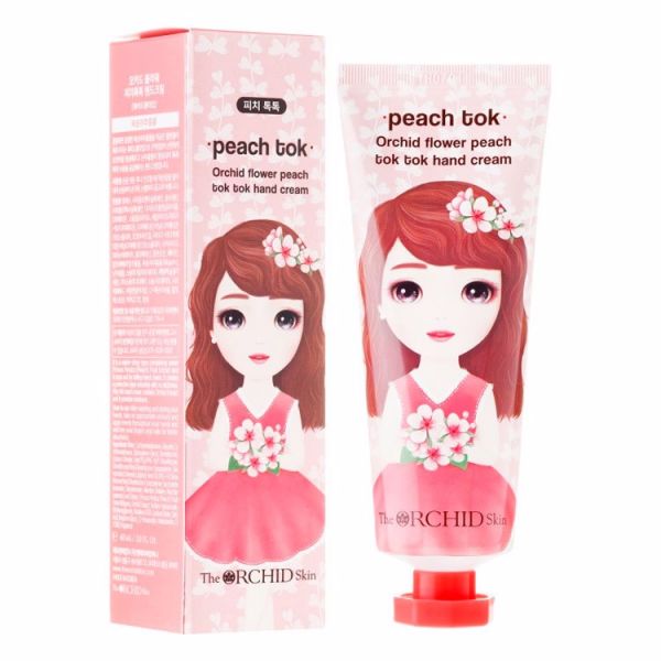 Увлажняющий крем для рук с экстрактом персика (60мл) THE ORCHID SKIN ORCHID FLOWER PEACH TOK TOK HAND CREAM (60ml)