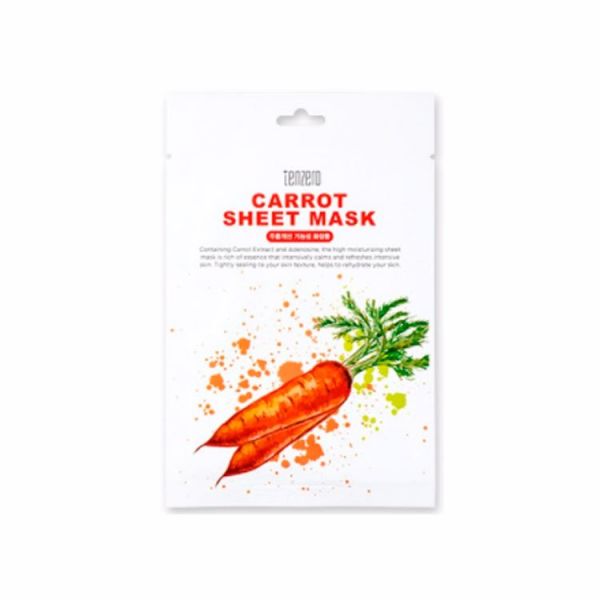 Тканевая маска для лица с экстрактом морковки TENZERO CARROT SHEET MASK 10ea
