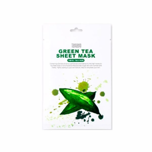 Тканевая маска для лица с экстрактом зелёного чая TENZERO GREEN TEA SHEET MASK 10ea