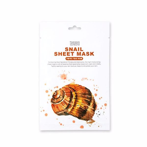 Тканевая маска для лица с фильтратом слизи улитки TENZERO SNAIL SHEET MASK 10ea