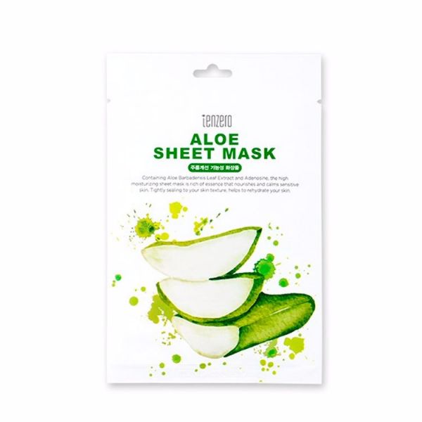 Тканевая маска для лица с экстрактом алоэ вера TENZERO ALOE SHEET MASK 10ea