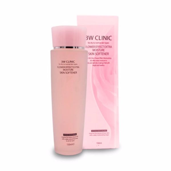 Увлажняющий скин для лица  с цветочными экстрактами (150мл) 3W CLINIC FLOWER EFFECT EXTRA MOISTURE SKIN SOFTENER (150ml)