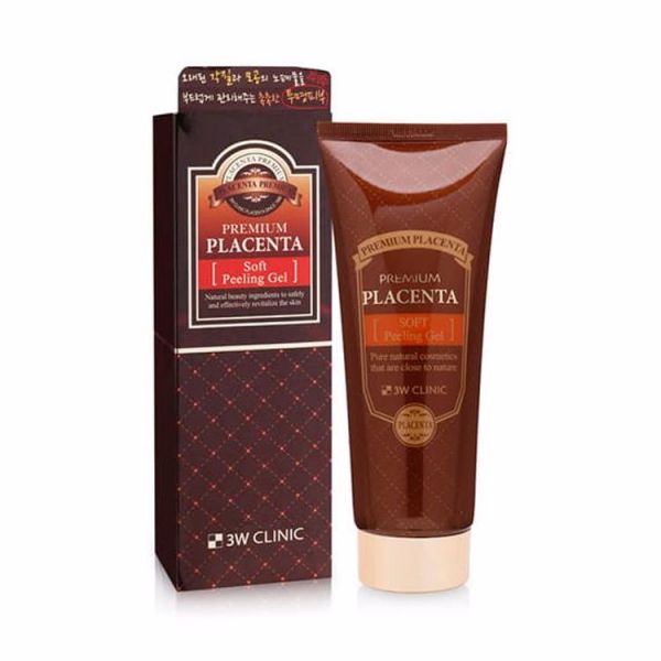 Антивозрастная пилинг – скатка с экстрактом плаценты (180мл) 3W CLINIC PREMIUM PLACENTA SOFT PEELING GEL (180ml)