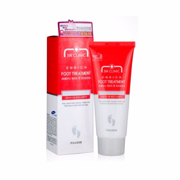 Восстанавливающий крем для уставших ног (100мл) 3W CLINIC ENRICH FOOT TREATMENT (100ml)