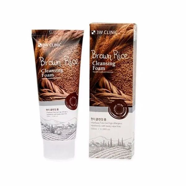 Пенка для умывания с экстрактом коричневого риса (100мл) 3W CLINIC BROWN RICE FOAM CLEANSING (100ml)