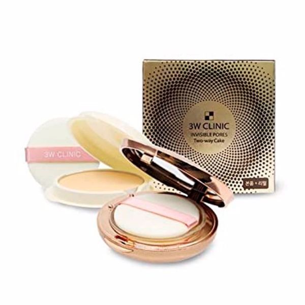 Пудра маскирующая поры  #23 (12гр + 12гр) 3W CLINIC INVISIBLE PORES SKIN COVER #23 Natural Beige (12g + 12g refill)