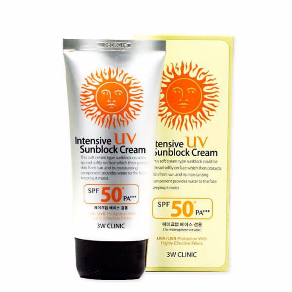 Интенсивный солнцезащитный крем (70мл) 3W CLINIC INTENSIVE UV SUN BLOCK CREAM SPF50+/PA+++ (70ml)