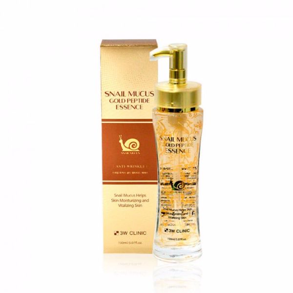 Восстанавливающая эссенция с улиточным муцином и пептидами3W CLINIC SNAIL MUCUS GOLD PEPTIDE ESSENCE 150ml