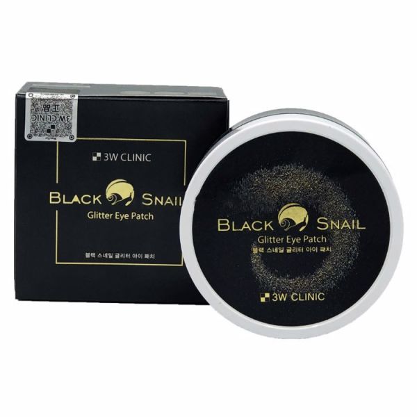 Гидрогелевые патчи для глаз с черной улиткой3W CLINIC BLACK SNAIL GLITTER EYE PATCH 90gr (60ea)