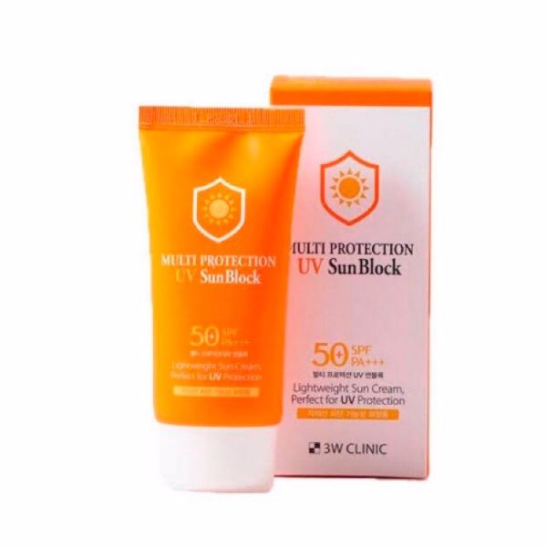 Солнцезащитный крем для лица3W CLINIC MULTI PROTECTION UV SUN BLOCK SPF50+/PA+++ 70ml