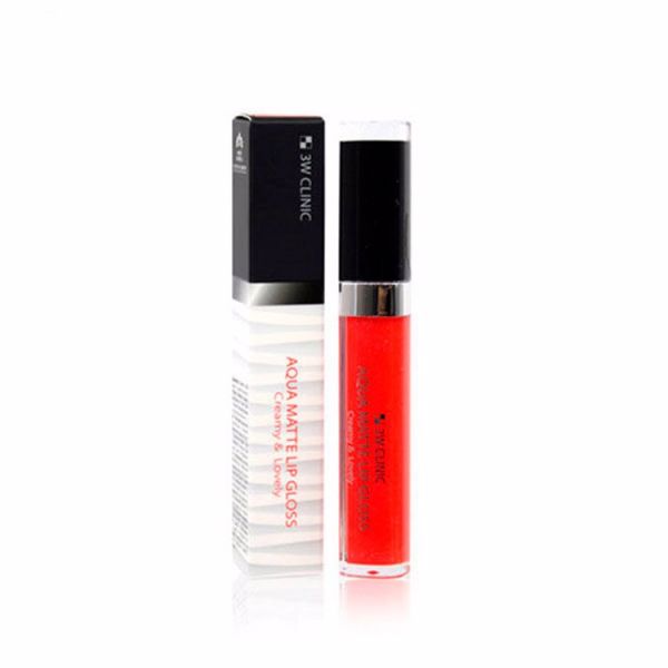 Матовый увлажняющий блеск для губ #9 Бикини розовое3W CLINIC AQUA MATTE LIP GLOSS #09 BIKINI PINK 6.5gr