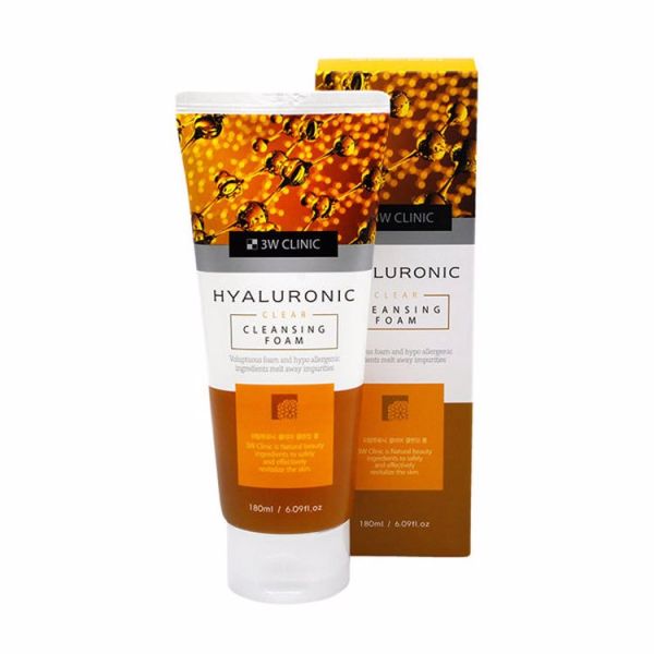 Пенка для умывания с гиалуроновой кислотой (180мл) 3W CLINIC HYALURONIC CLEAR CLEANSING FOAM (180ml)