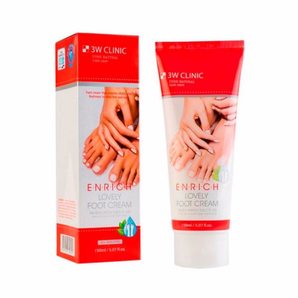 Лечебный крем для ног против трещин (150мл) 3W CLINIC ENRICH LOVELY FOOT CREAM (150ml)
