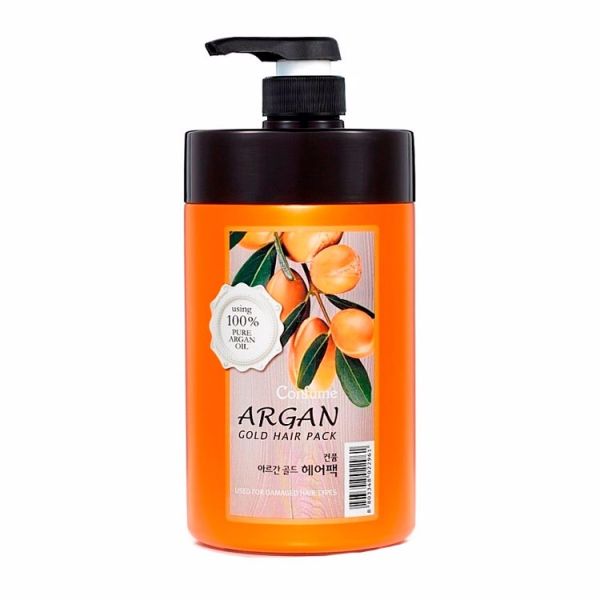 Маска для волос с маслом арганы и золото (1000мл) WELCOS CONFUME ARGAN GOLD HAIR PACK (1000ml)