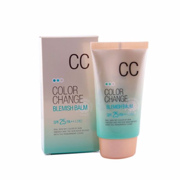 Матирующий СС-крем с цветовыми капсулами (50мл) WELCOS LOTUS COLOR CHANGE BLEMISH BALM SPF25 PA++ (50ml)
