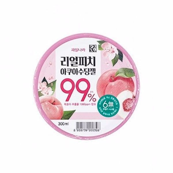 Успокаивающий персиковый гель (300мл) WELCOS REAL PEACH AQUA SOOTHING GEL (300ml)