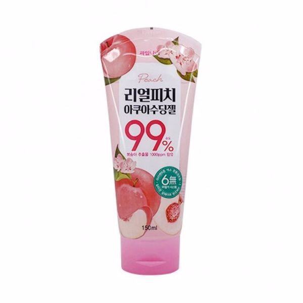 Успокаивающий персиковый гель (150мл) WELCOS REAL PEACH AQUA SOOTHING GEL (150ml)