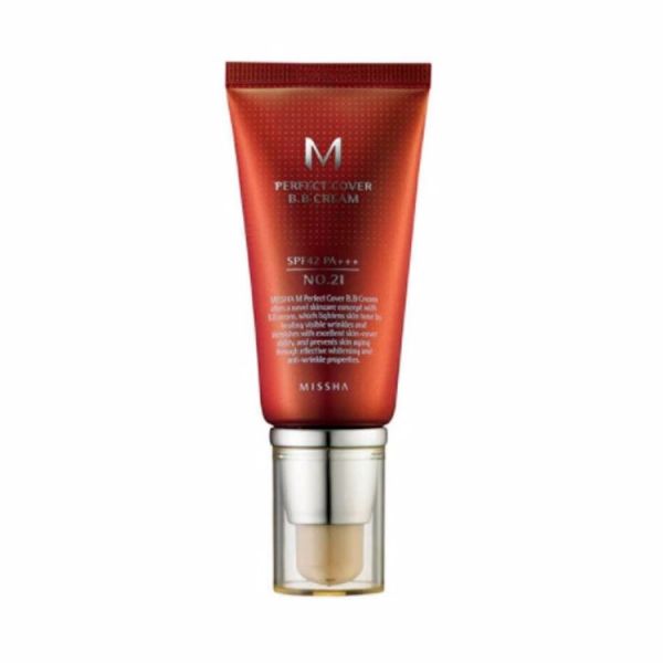 Самый популярный ББ крем в мире-#21 светло-бежевый (50мл) MISSHA M PERFECT COVER BB CREAM #21 LIGHT BEIGE (50ml)