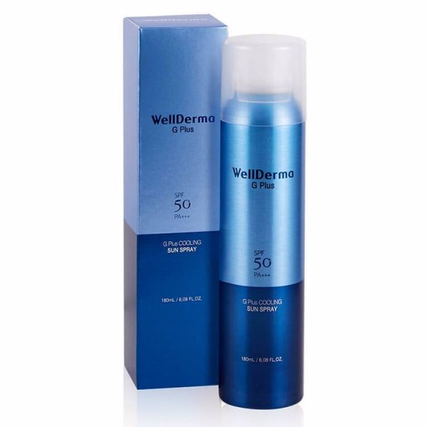 Охлаждающий солнцезащитный спрей с галактомисисом (180мл) WELLDERMA G PLUS COOLING SUN SPRAY SPF50 PA++++