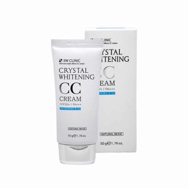 СС Крем с осветляющим эффектом (50мл) 3W CLINIC CRYSTAL WHITENING CC CREAM SPF50PA+++  NATURAL BEIGE (50ml)
