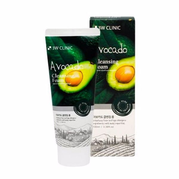 Пенка для умывания с авокадо (100мл) 3W CLINIC AVOCADO CLEANSING FOAM (100ml)