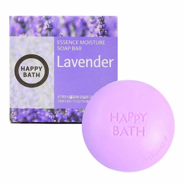 Мыло для лица и тела с экстрактом лаванды (90гр*4шт) HAPPY BATH ESSENCE MOISTURE BAR LAVENDER SOAP (90gr*4ea)