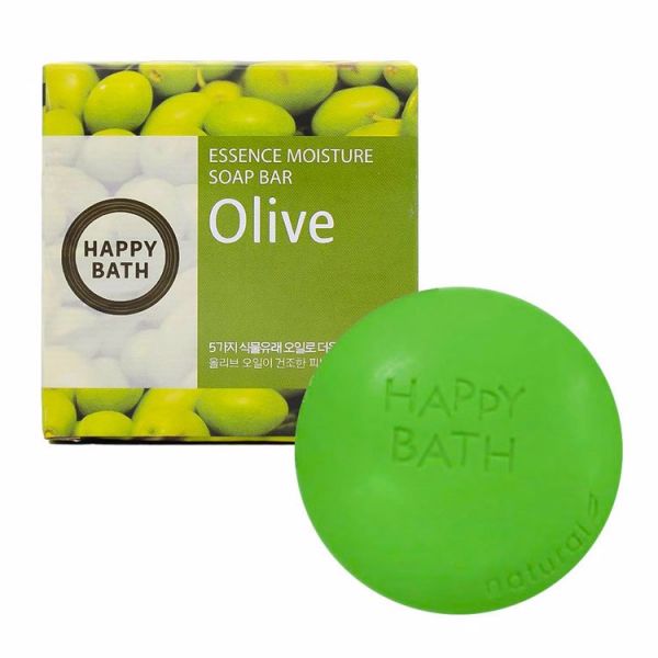 Мыло для лица и тела с экстрактом оливы (90гр*4шт) HAPPY BATH ESSENCE MOISTURE BAR OLIVE SOAP (90gr*4ea)
