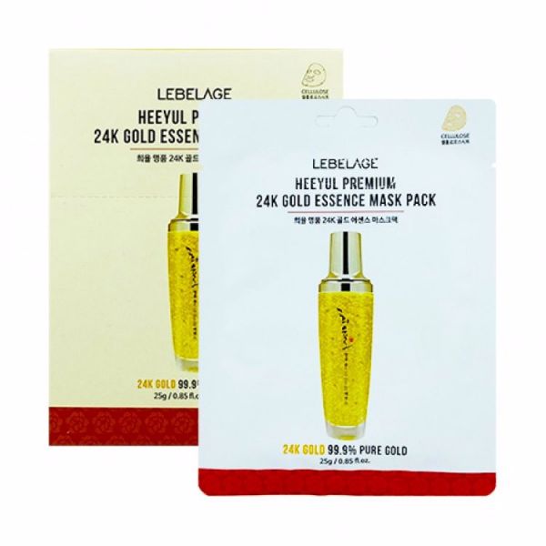 Тканевая маска с 24к золота (25гр*10шт) LEBELAGE HEEYUL PREMIUM 24K GOLD ESSENCE MASK PACK (25gr*10еа)