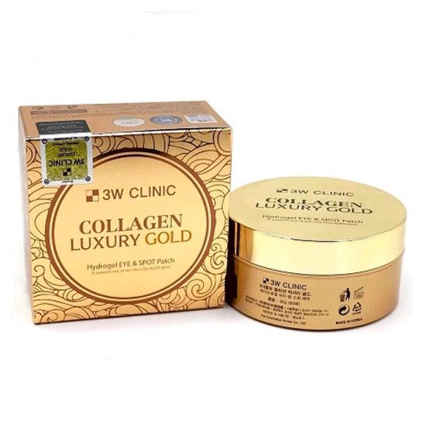 Гидрогелевые патчи для глаз с экстрактом золота и коллагена (60шт) 3W CLINIC COLLAGEN & LUXURY GOLD HYDROGEL EYE PATCH (60ea)