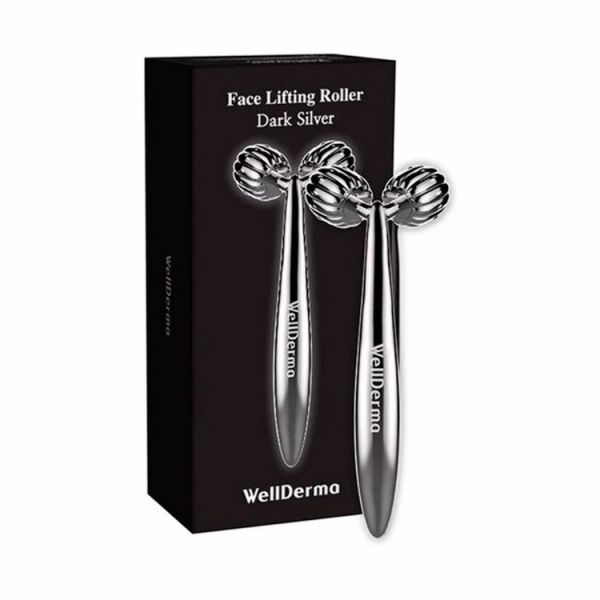 Роликовый массажёр для лица (1шт) WELLDERMA FACE LIFTING DARK SILVER ROLLER