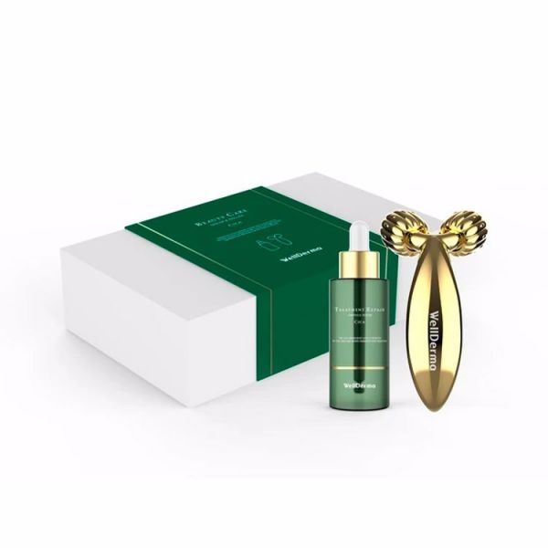 Лифтинг-набор с центеллой (50мл+1шт) WELLDERMA CICA TREATMENT REPAIR AMPOULE SERUM & ROLLER SET (50ml+1ea)