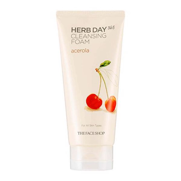 Очищающая пенка для лица с экстрактом вишни (170мл) THE FACE SHOP HERB DAY 365 CLEANSING FOAM ACEROLA (170ml)