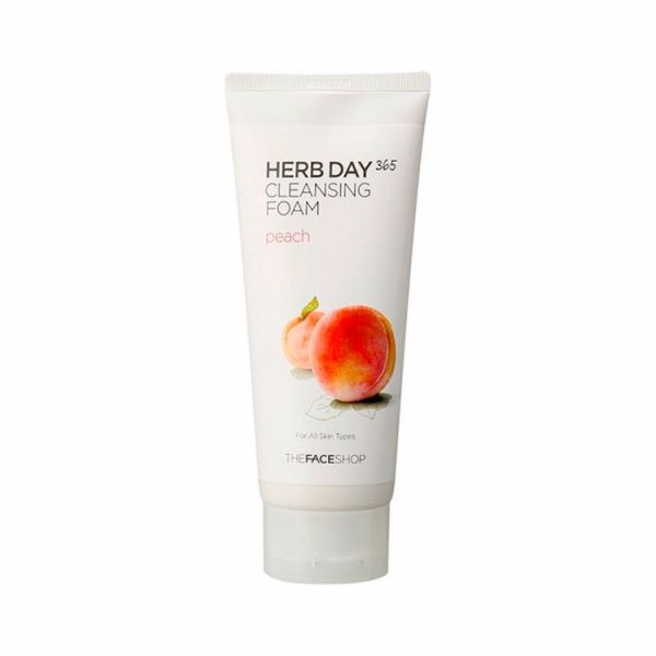 Очищающая пенка для лица с экстрактом персика (170мл) THE FACE SHOP HERB DAY 365 CLEANSING FOAM PEACH (170ml)
