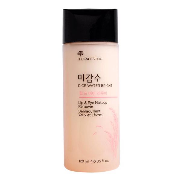 Двухфазная жидкость c экстрактом риса для снятия макияжа (120мл) THE FACE SHOP RICE WATER BRIGHT LIP & EYE REMOVER (120ml)