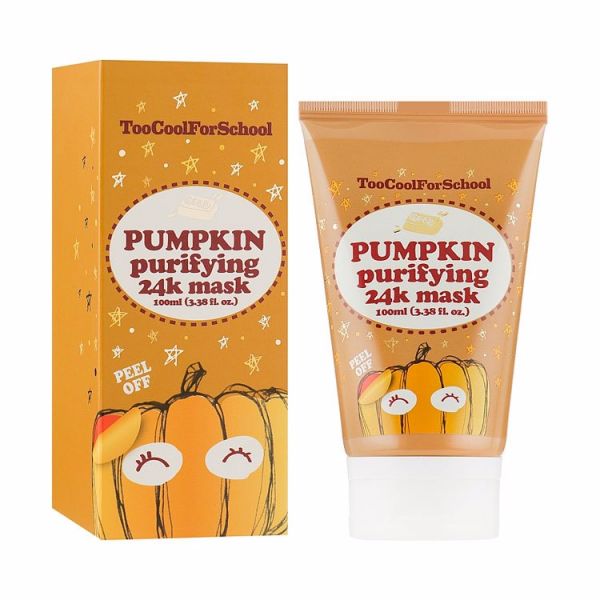 Тыквенная маска-пленка с  экстрактом золото (100мл) TOO COOL FOR SCHOOL PUMPKIN PURIFYING 24K MASK (100ml)