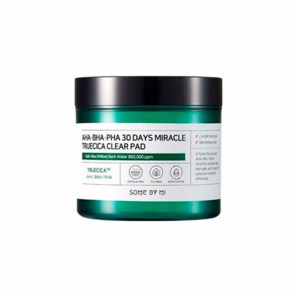 Кислотные пады для проблемной кожи, 30 дней (70шт) SOME BY MI AHA BHA PHA 30 DAYS MIRACLE TRUECICA CLEAR PAD (70ea)