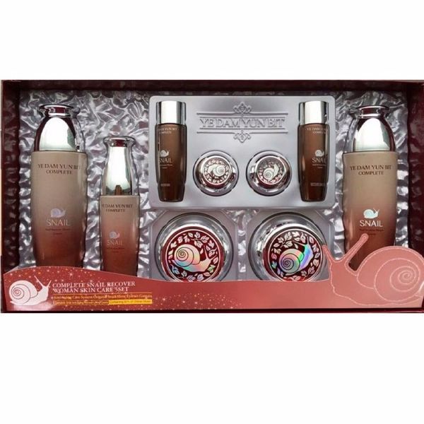 Набор средств с экстрактом улитки YEDAM YUN BIT COMPLETE SNAIL RECOVER WOMAN SKIN CARE SET (5PCS) ANTI AGING (150ml + 150ml + 150ml + 50ml + 50g + 50g)