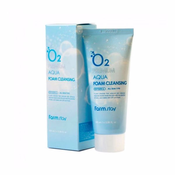Кислородная пенка для всех типов кожи (100мл) FARM STAY O2 PREMIUM AQUA FOAM CLEANSING (100ml)