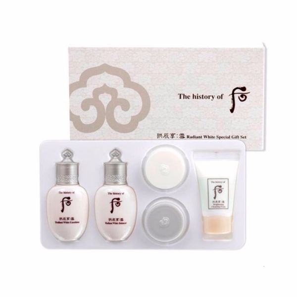Набор осветляющих миниатюр (20мл+20мл+4мл+4мл+13мл) THE HISTORY OF WHOO GONGJINHYANG SEOL RADIANT WHITE SPECIAL GIFT SET  5 ITEMS (20ml+20ml+4ml+4ml+13ml)
