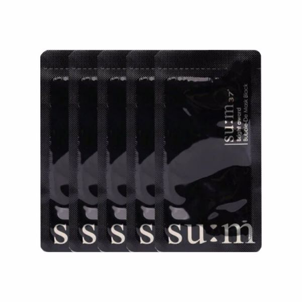 Пузырьковая маска для глубокой очистки пор и контроля жирности (черный) 5шт SU:M37 BRIGHT AWARD BUBBLE-DE MASK BLACK SAMPLE (5ea)